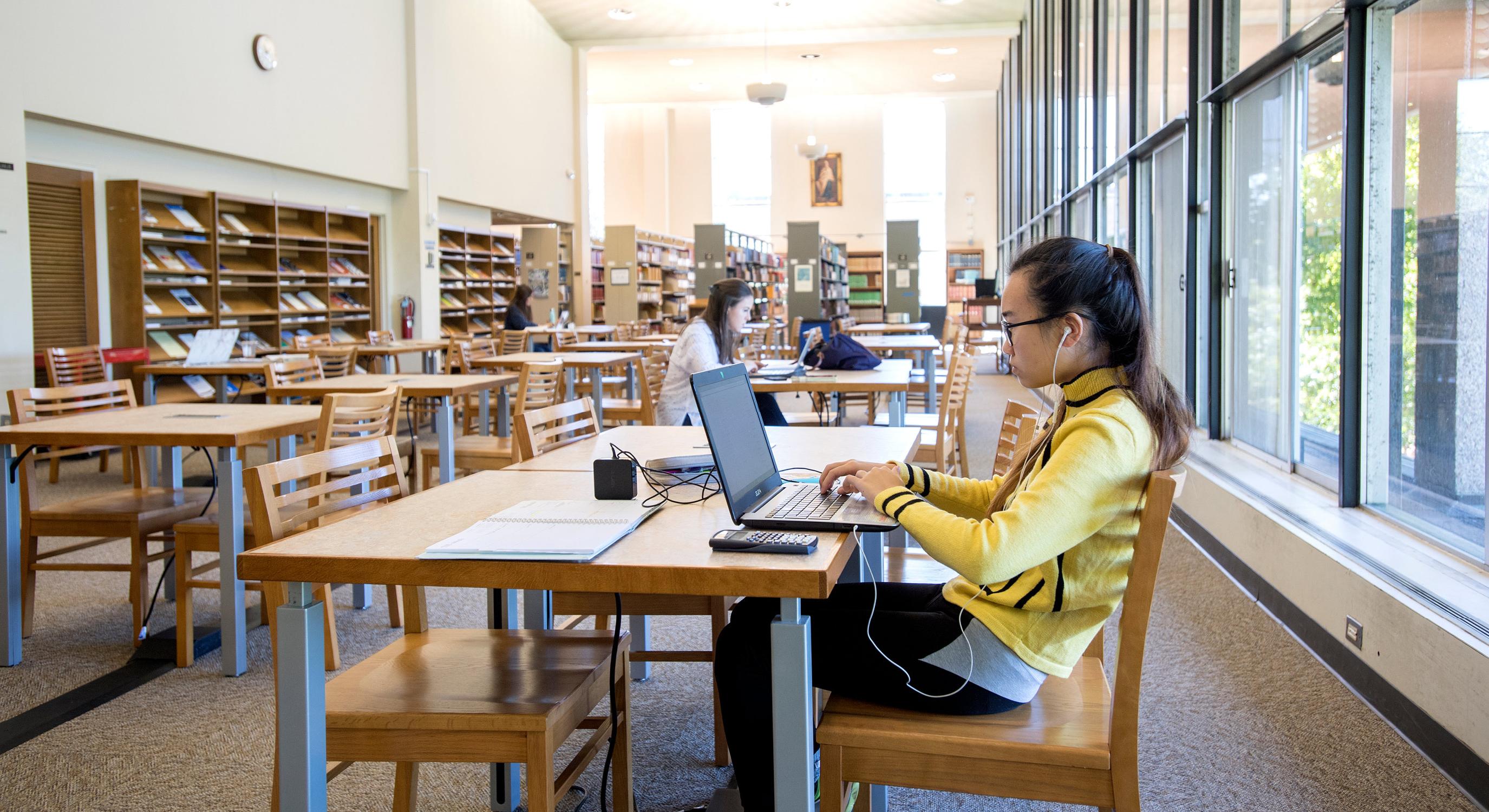 Students in Blakley building